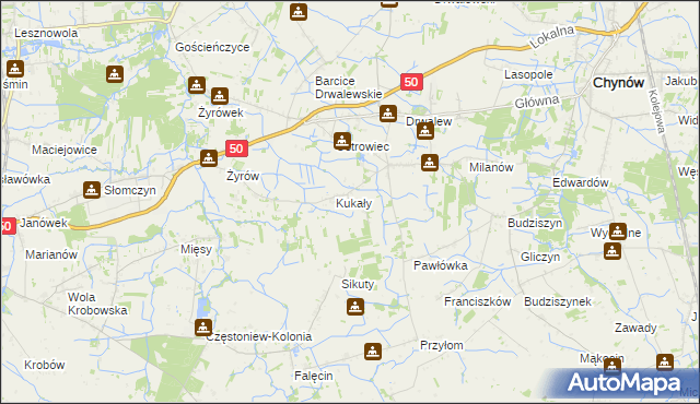 mapa Wola Kukalska, Wola Kukalska na mapie Targeo