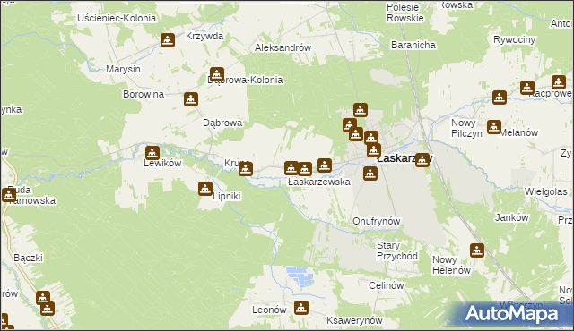 mapa Wola Łaskarzewska, Wola Łaskarzewska na mapie Targeo