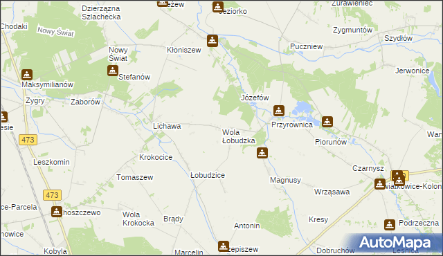 mapa Wola Łobudzka, Wola Łobudzka na mapie Targeo