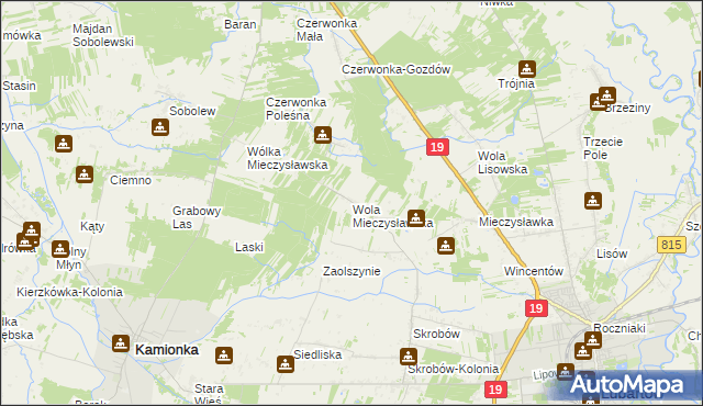 mapa Wola Mieczysławska, Wola Mieczysławska na mapie Targeo