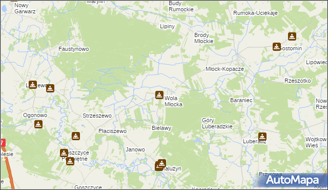 mapa Wola Młocka, Wola Młocka na mapie Targeo