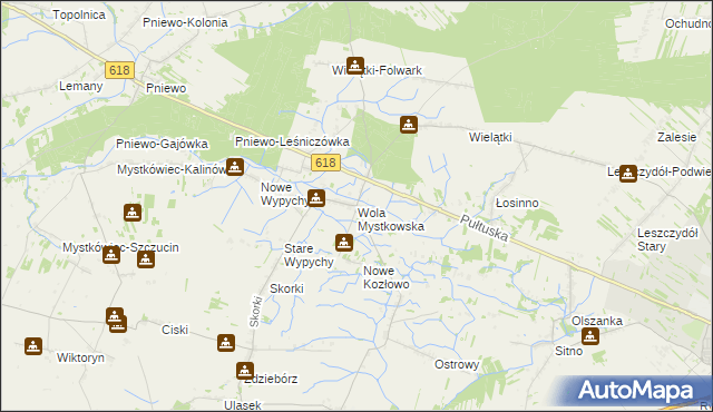 mapa Wola Mystkowska, Wola Mystkowska na mapie Targeo