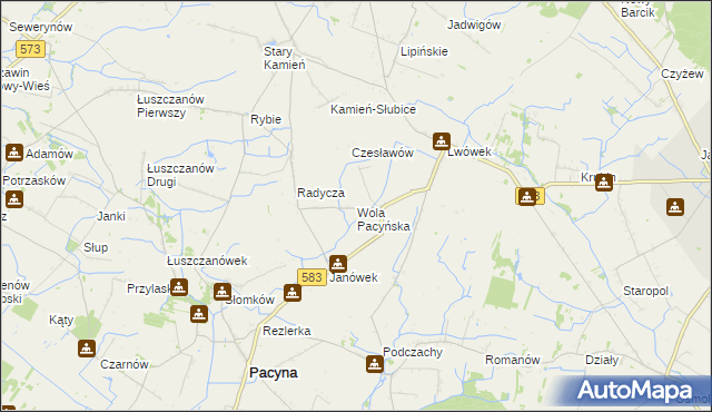 mapa Wola Pacyńska, Wola Pacyńska na mapie Targeo