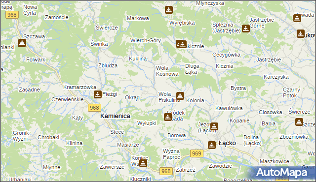 mapa Wola Piskulina, Wola Piskulina na mapie Targeo