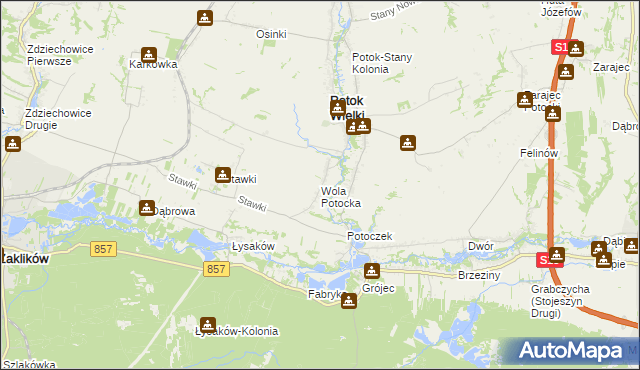 mapa Wola Potocka, Wola Potocka na mapie Targeo