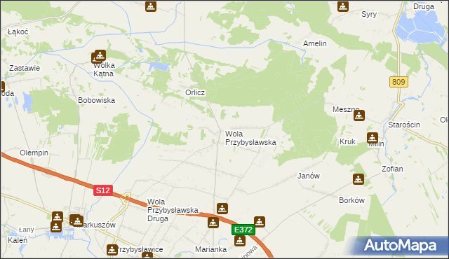 mapa Wola Przybysławska, Wola Przybysławska na mapie Targeo