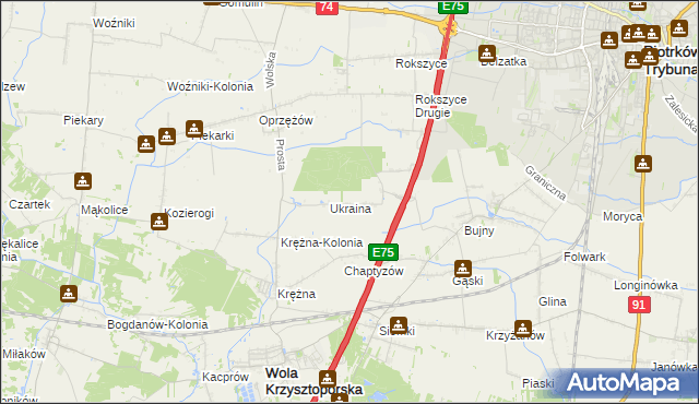 mapa Wola Rokszycka, Wola Rokszycka na mapie Targeo