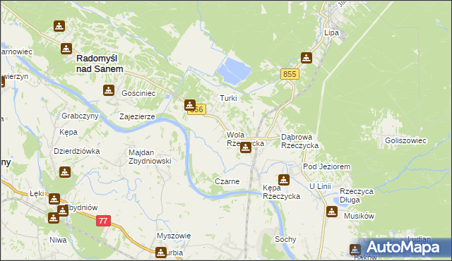 mapa Wola Rzeczycka, Wola Rzeczycka na mapie Targeo