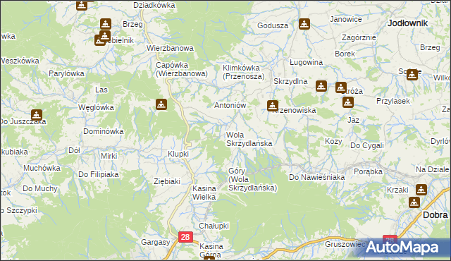 mapa Wola Skrzydlańska, Wola Skrzydlańska na mapie Targeo