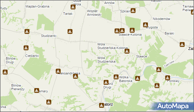 mapa Wola Studzieńska, Wola Studzieńska na mapie Targeo