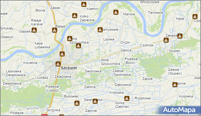 mapa Wola Szczucińska, Wola Szczucińska na mapie Targeo