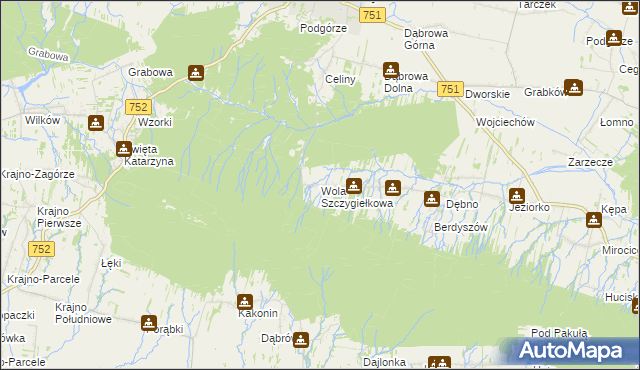 mapa Wola Szczygiełkowa, Wola Szczygiełkowa na mapie Targeo