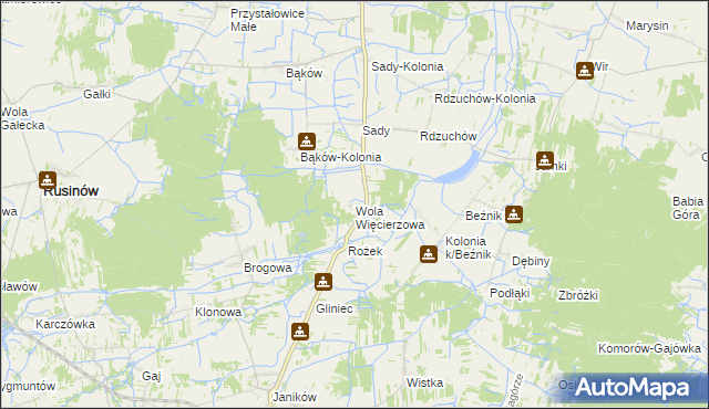 mapa Wola Więcierzowa, Wola Więcierzowa na mapie Targeo