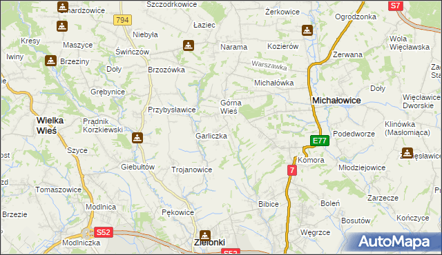 mapa Wola Zachariaszowska, Wola Zachariaszowska na mapie Targeo