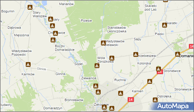 mapa Wola Zbrożkowa, Wola Zbrożkowa na mapie Targeo