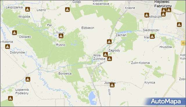 mapa Wola Żulińska, Wola Żulińska na mapie Targeo