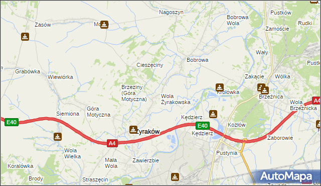 mapa Wola Żyrakowska, Wola Żyrakowska na mapie Targeo