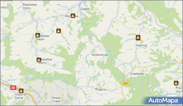 mapa Wolbromów, Wolbromów na mapie Targeo