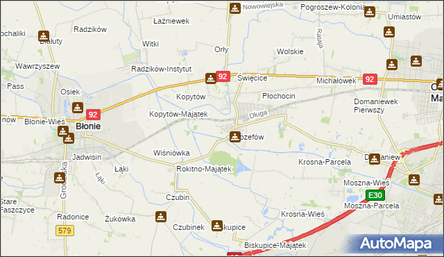 mapa Wolica gmina Ożarów Mazowiecki, Wolica gmina Ożarów Mazowiecki na mapie Targeo