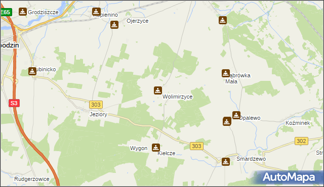 mapa Wolimirzyce, Wolimirzyce na mapie Targeo