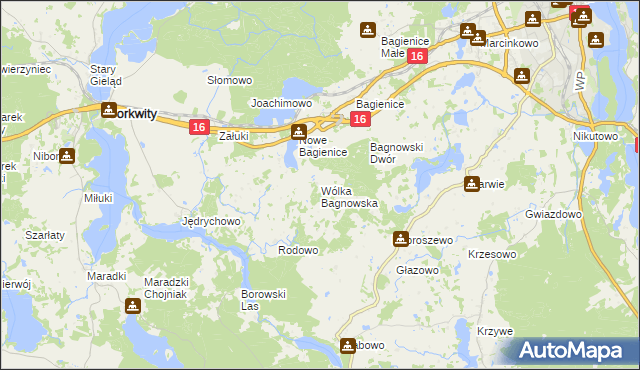 mapa Wólka Bagnowska, Wólka Bagnowska na mapie Targeo