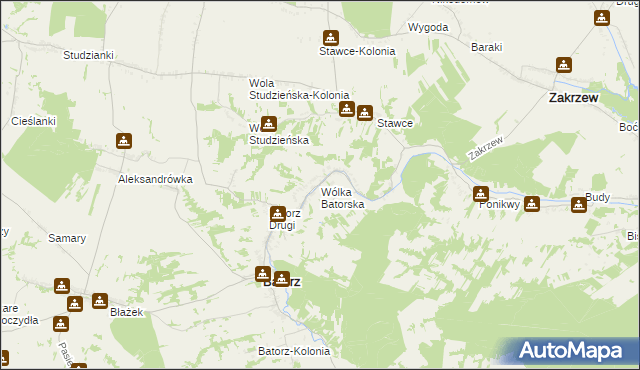 mapa Wólka Batorska, Wólka Batorska na mapie Targeo