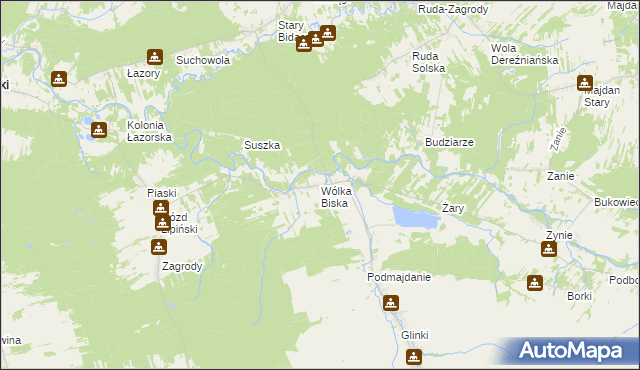 mapa Wólka Biska, Wólka Biska na mapie Targeo