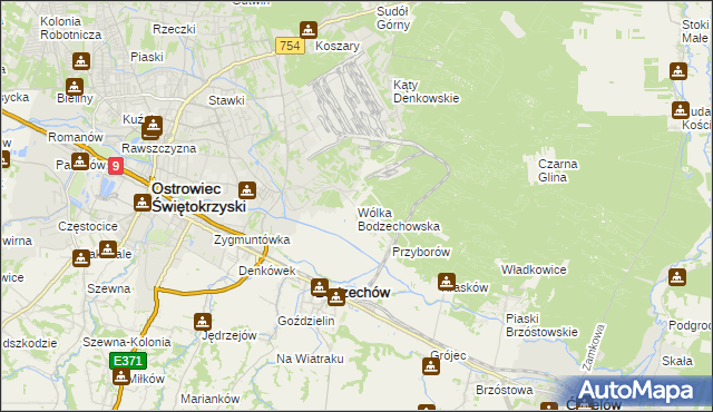 mapa Wólka Bodzechowska, Wólka Bodzechowska na mapie Targeo