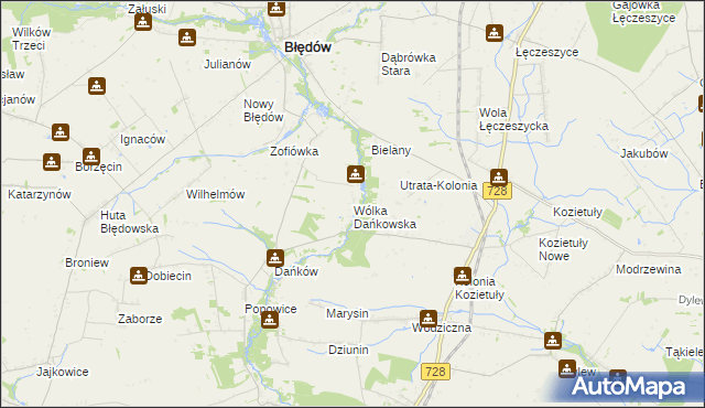 mapa Wólka Dańkowska, Wólka Dańkowska na mapie Targeo