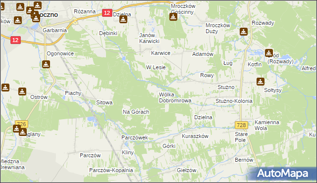 mapa Wólka Dobromirowa, Wólka Dobromirowa na mapie Targeo