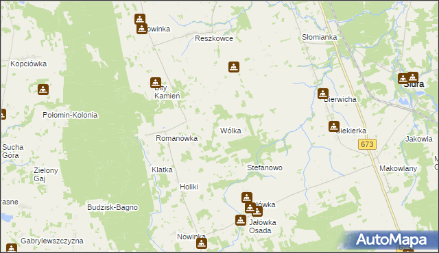 mapa Wólka gmina Sidra, Wólka gmina Sidra na mapie Targeo