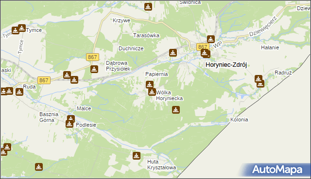 mapa Wólka Horyniecka, Wólka Horyniecka na mapie Targeo