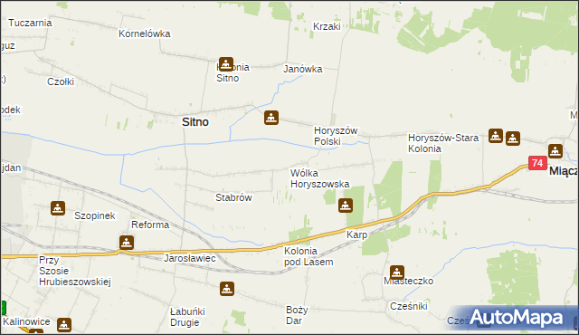 mapa Wólka Horyszowska, Wólka Horyszowska na mapie Targeo