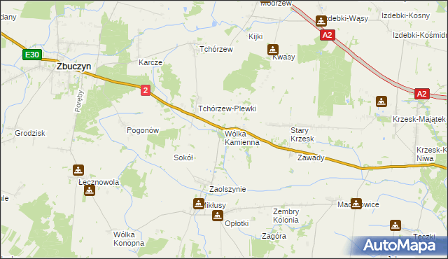 mapa Wólka Kamienna, Wólka Kamienna na mapie Targeo