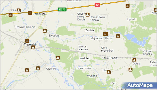 mapa Wólka Kańska, Wólka Kańska na mapie Targeo