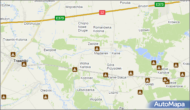 mapa Wólka Kańska-Kolonia, Wólka Kańska-Kolonia na mapie Targeo