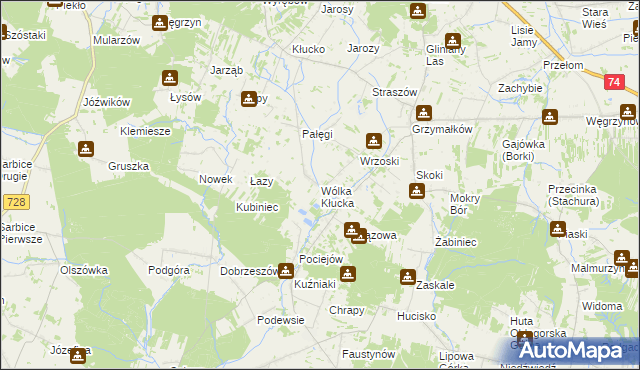 mapa Wólka Kłucka, Wólka Kłucka na mapie Targeo