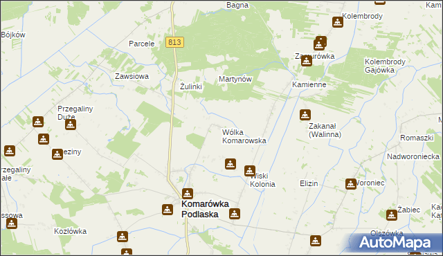 mapa Wólka Komarowska, Wólka Komarowska na mapie Targeo