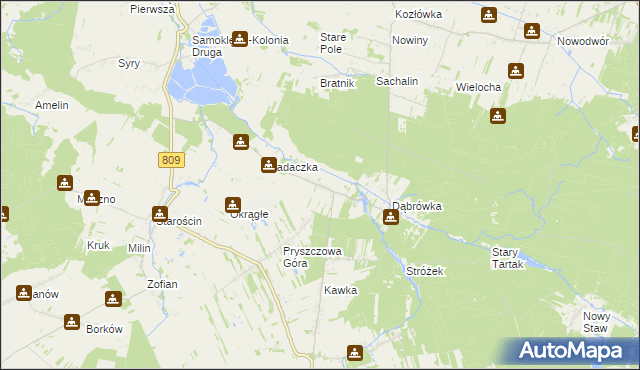 mapa Wólka Krasienińska, Wólka Krasienińska na mapie Targeo