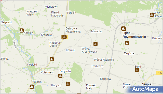 mapa Wólka Krosnowska, Wólka Krosnowska na mapie Targeo