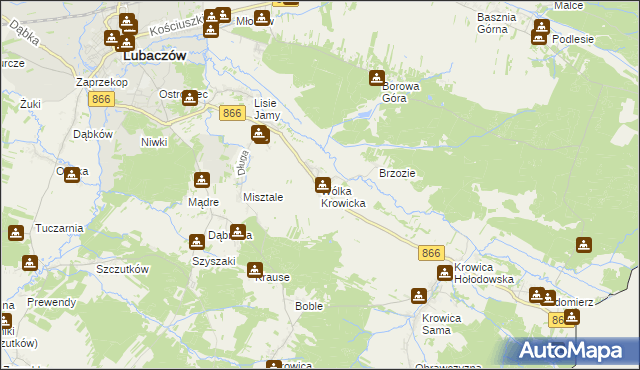 mapa Wólka Krowicka, Wólka Krowicka na mapie Targeo