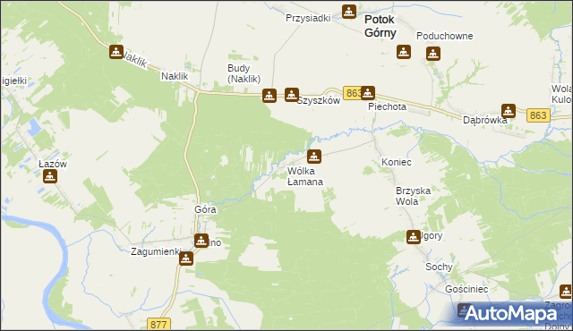 mapa Wólka Łamana, Wólka Łamana na mapie Targeo