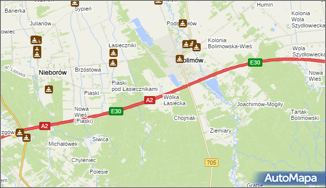 mapa Wólka Łasiecka, Wólka Łasiecka na mapie Targeo