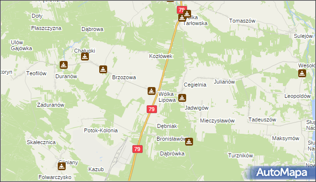 mapa Wólka Lipowa, Wólka Lipowa na mapie Targeo