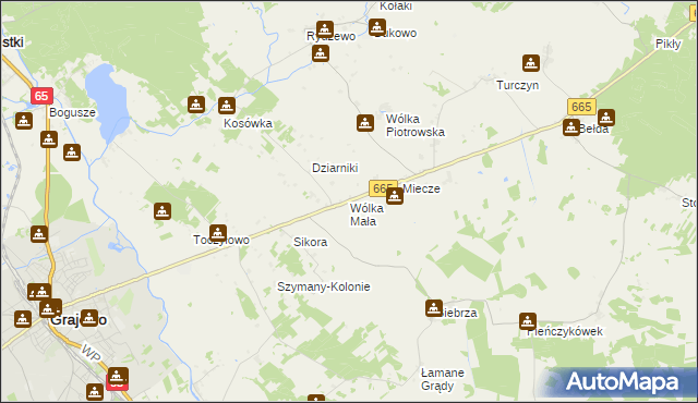 mapa Wólka Mała gmina Rajgród, Wólka Mała gmina Rajgród na mapie Targeo