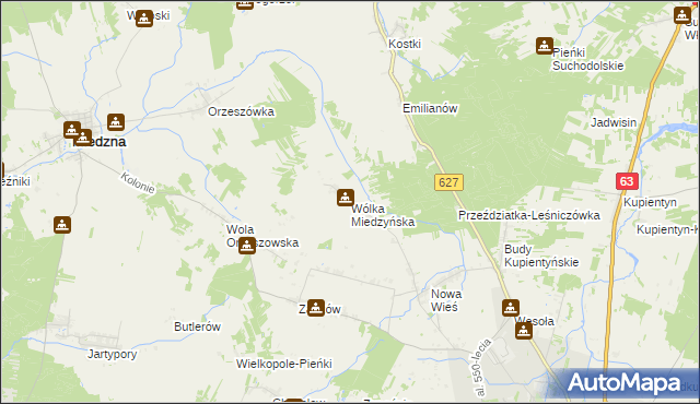 mapa Wólka Miedzyńska, Wólka Miedzyńska na mapie Targeo