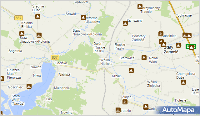 mapa Wólka Nieliska, Wólka Nieliska na mapie Targeo