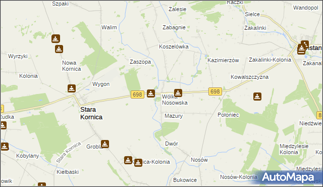 mapa Wólka Nosowska, Wólka Nosowska na mapie Targeo