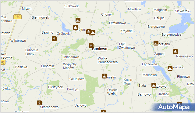 mapa Wólka Paruszewska, Wólka Paruszewska na mapie Targeo