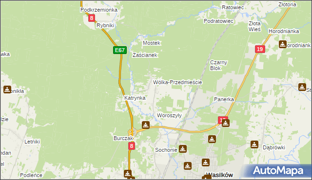 mapa Wólka Poduchowna, Wólka Poduchowna na mapie Targeo